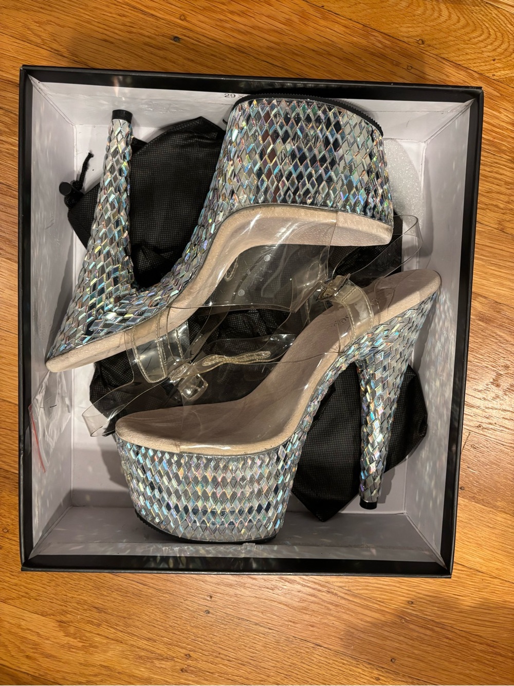 Pleaser Iridescent Rhinestone Platform Heels sz 9